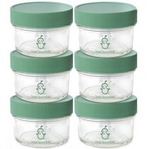 Sage Spoonfuls 유리 이유식 보관 용기 밀폐 누출 방지 식기 세척기 사용 가능 냉동고 친화적 BPA 프리 캠핑 병 12팩/스퀴즈 6팩 4774469374