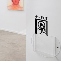 루리앤메리 EXIT 비상구 스티커 안전 인테리어 매장스티커, B 짙은밤색