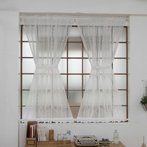 레이스 장구커튼 가로90x2개 세로-맞춤제작 주방커튼