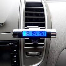 차량용 부착식 LED시계+온도계 대쉬보드 자동차시계, 단품