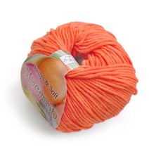 나은몰 마카롱 잔털없는 뜨개실 목도리 털실 블랭킷 인형 신생아 모자 뜨기, 64 라이트 오렌지