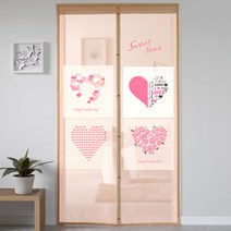 알뜨리 디자인 자석식 방문용 방충망 하트, 1개