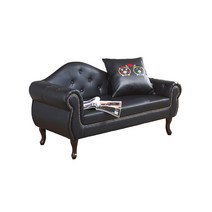 엘리데코 큐트 카우치 소파, 인조 블랙, 인조가죽