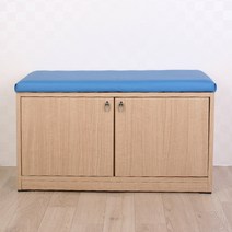 소나무공방 공간수납의자, 04.도어공간수납의자(80cm)-네추럴+블루방석