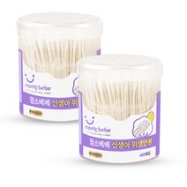 맘스베베 프리미엄 신생아면봉 유아면봉, 2개, 400개입