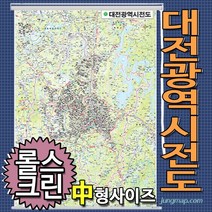 대전광역시전도 소-중-대 코팅형-족자형-롤스크린형 택1 대전지도 대전광역시지도, 110x150 중형 롤스크린형-천재질