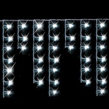 종로조명 LED 200구 연결고드름[점멸형], 투명선_백색