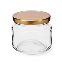 글라스락 유리병/잼병 Low 500g(400ml) 유리용기, 400ml, 골드, 400ml, 1개
