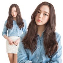 가발나라 반가발 내츄럴 발롱 펌 부분가발, 내츄럴브라운, 1개
