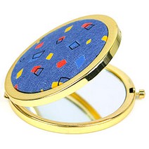 JStrading DIY 손거울만들기 부품세트 골드, 청모자이크, 1개