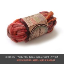 나은몰 얼스 메이커 쁘띠 목도리 털실 뜨개실 넥워머 무릎담요 뜨기, DIY세트 733 썬셋 오렌지, 8개