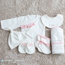 콩닥콩닥 오가닉 베이직(핑크) 전통 배냇저고리 6종 출산DIY태교용품, 0p