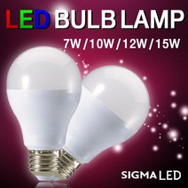 시그마램프 LED 보안등/30W/40W/55W/75W, LED 전구, [선택 01-01] LED 벌브램프 7W(주광색)