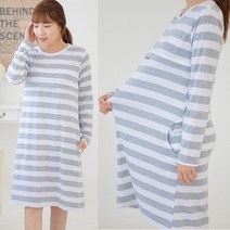 마더라이크 JS.긴팔코코수유원피스 -단가라 지퍼형 수유복