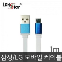 LANstar 평면 충전 데이터 블루메탈 케이블 1M / LS-SL5PWB-1M, LS-SL5PWB-1M (블루메탈)
