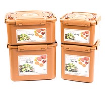 이젠 누름독 황토 진공항아리 누름통 사각 밀폐용기 김치통 3.4L-17L, 1개, 5.2L