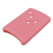 SM3 SM5 SM7 QM3 QM5 르노삼성 4버튼 카드형 스마트키 실리콘 케이스, 연핑크