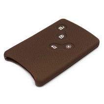 SM3 SM5 SM7 QM3 QM5 르노삼성 4버튼 카드형 스마트키 실리콘 케이스, 브라운