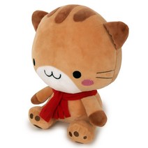 미네코 빨간 목도리 인형, 브라운, 1개