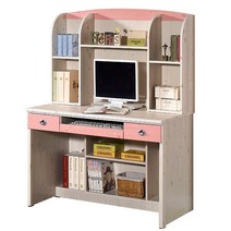 [엣지퍼니처]솔라 편수 책상세트B, 핑크워시, 책상+서랍+책장