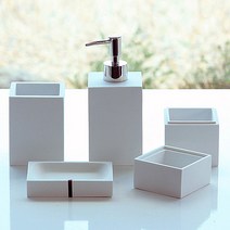 이스트웍스 샌드스톤 욕실 악세서리, 사각 면봉통, 1개