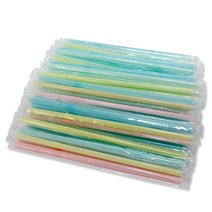 리코무역 개별 포장 스트로우 500p 주름빨대 자라바빨대 일회용 빨대 개별포장빨대, 혼합색상