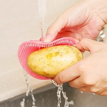 케이엠스토어 야채 과일 수세미 세척솔 [1224], 블루