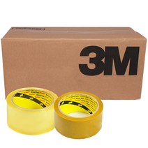 3M 372KS OPP 박스테이프 1박스 48X75M 투명 황색, 3M 372KS 황색 테이프50m(50개입)