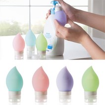 [1+1] 실리콘 화장품공병 화장품용기 밀폐 향수, 1개, 물방울-75ml-민트