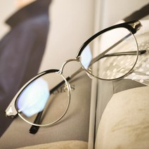 와이즈 아이웨어 [단테]원형 하금테 클래식 반무테 뿔테안경