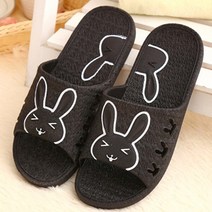 젊은이마켓 토끼 욕실화 블랙, 1개