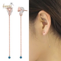 바이미 14k gold-삼각체인큐 귀걸이