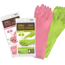 코멕스 마이사이즈 면코팅 고무장갑, 대(L), 1개