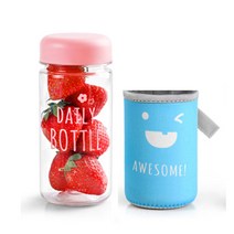 어썸보틀 아이스 보틀 + 미니파우치세트, 미니 핑크, 350ml
