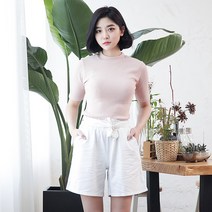 지기젠 여성용 데일리 리본벨트 4부 반바지