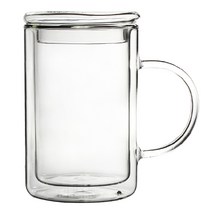 토다스 더블월 글라스 뚜껑머그잔 350ml