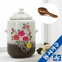 동서가구 황토쌀독 20kg DF904355-2, 진갈색 + 화이트