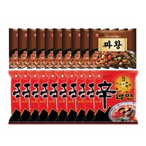 봉지)농심짜왕 10개 + 봉지)농심신라면 10개, 1세트, 20개입