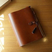 골든레일 수제가죽다이어리 만년 다이어리 고급 천연가죽 핸드메이드 기본형, 적브라운 다이어리