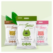 퀸오브샌드 누디 고양이 모래 녹차, 3kg, 6개