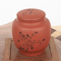 2.홍니 자사 보이차통 (菊), 1개