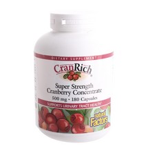 네추럴팩터스 크랜리치 슈퍼 스트랭스 크랜베리 컨센트레이트 500mg 캡슐, 180개입, 1개