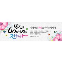 애니데이파티 백세인생 현수막 네임형, 생신