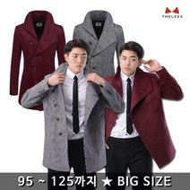 THELEES NKUC7061_남성 하운드 투스 체크 하이넥 더블코트