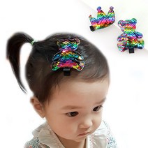 아랑로랑 레인보우스팽글 집게핀 헤어핀