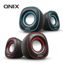 QNIX 컴퓨터 미니 USB스피커 QS-3000U 스피커, 블루