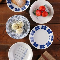 일본식기 플라워리 접시 14cm, 플라워리접시[나비꽃1p]