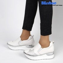 블리슈 이자벨 키높이가죽슬립온 7cm 속굽 가죽슬립온 소가죽