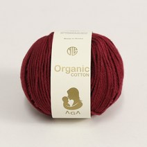 [앵콜스] 아가 오가닉코튼실 30g AGA Organic Cotton 유기농 면사 오가닉실 뜨개실 아기옷 아기양말 모자, 13 딥와인, 1개