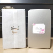 이홈베이킹 틴케이스 실버+린넨유산지+땡큐스티커2종 x 2p, 단품